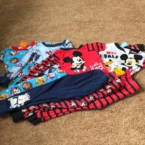 Set of 4 pair boys PJs Mickey, Monster, Paw Patrol